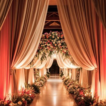 elegant-wedding-ceremony-aisle-decorated-with-flowers-drapes